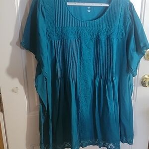 COPY - Woman Within Plus Size Teal Blouse